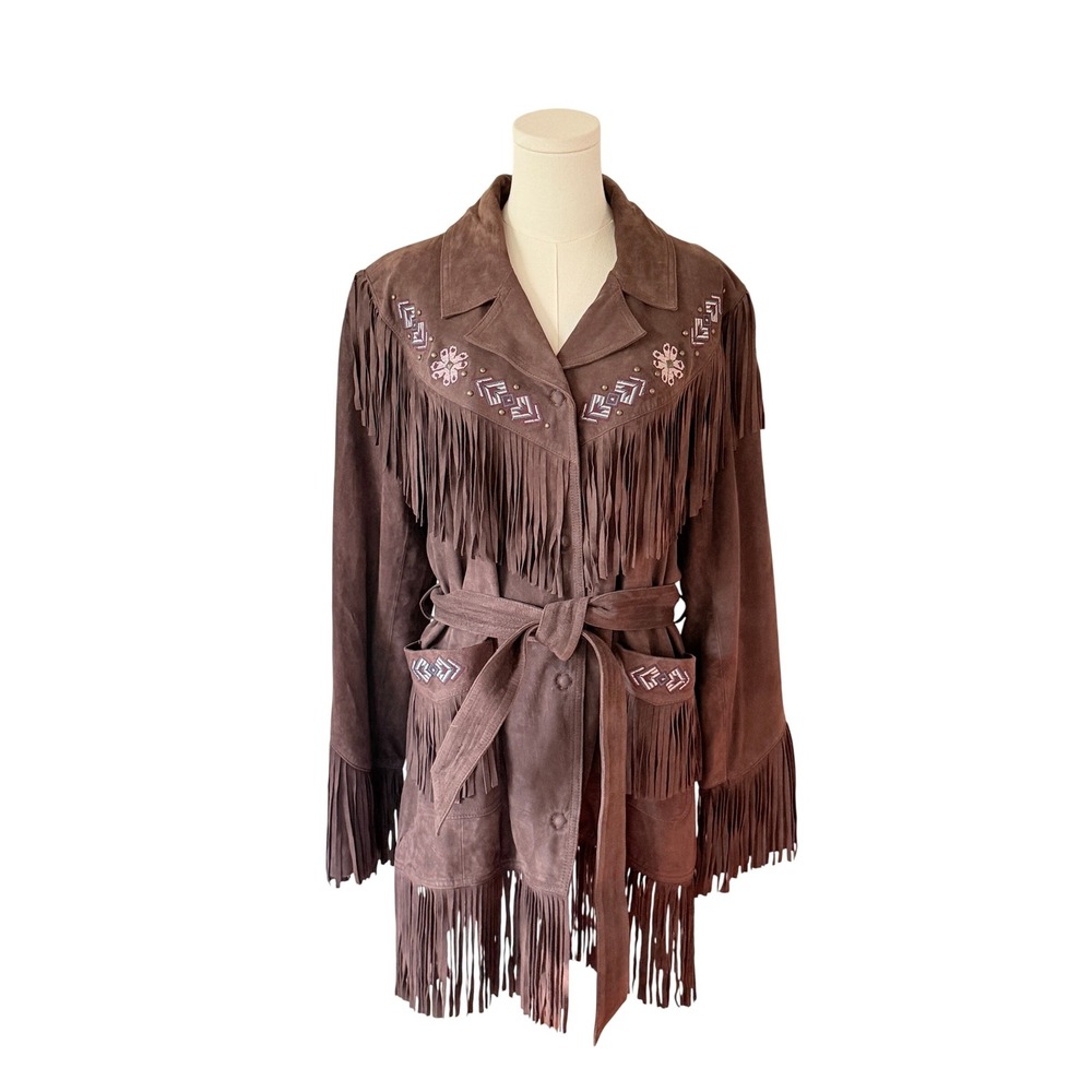 Idyllwind Suede Fringe Western Embroidered Belted Jacket XL NEW Cowgirl
